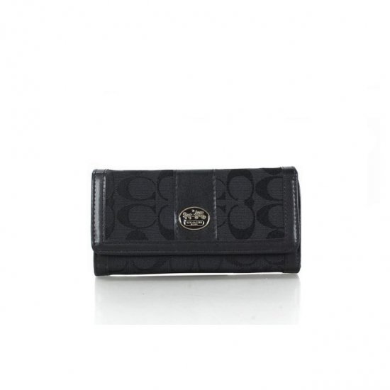 Coach Envelope in Signature Small Black Wallets FFC - Click Image to Close